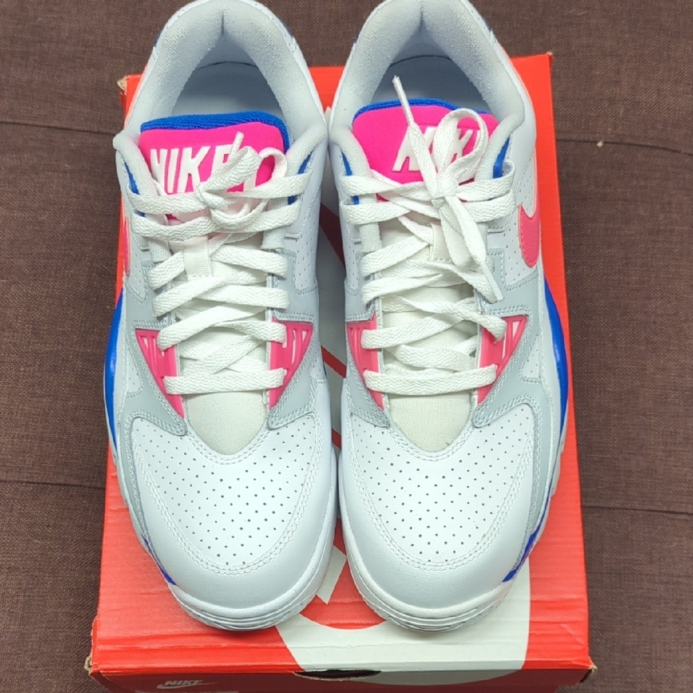 Nike Air Cross Trainer 3 Low White Pink Royal Blue Sneakers Men's Size 10